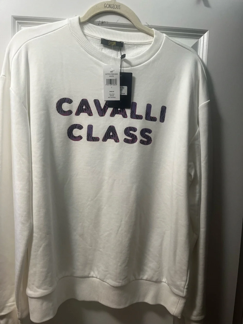 Cavalli Class Women’s White Logo Sweatshirt